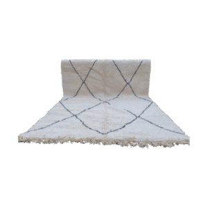 white moroccan rug with black stripe