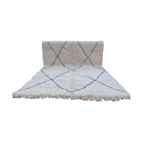 white moroccan rug with black stripe