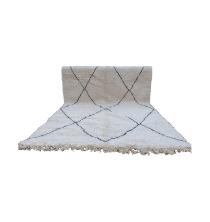 white moroccan rug with black stripe