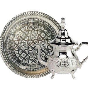 moroccan hand crafter tray + teapot